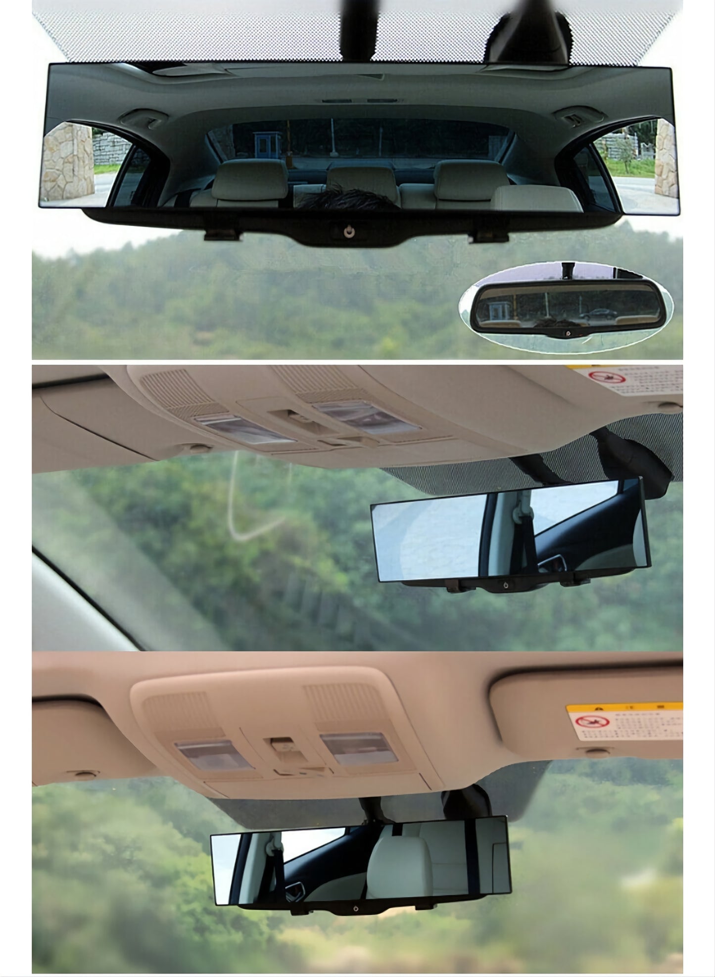 ULTRA -Rétroviseur de voiture, grand angle, panorama, anti-éblouissement, miroir de sécurité, anti-éblouissement, rétroviseur intérieur, miroir grande Vision