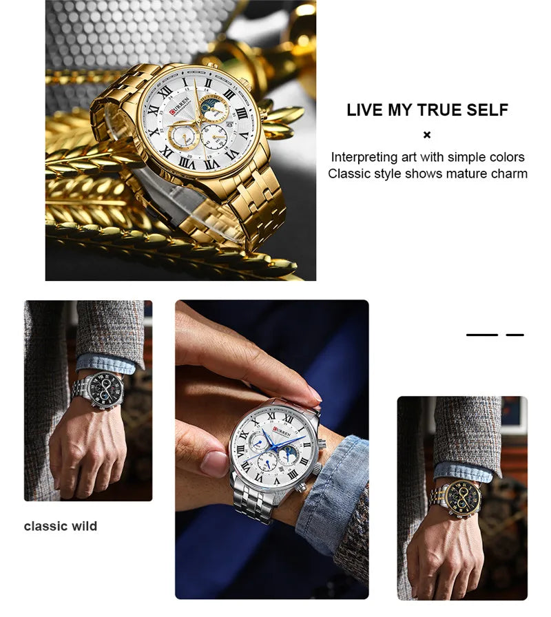 CURREN - Montre Militaire Chronographe Élégante Ref8427