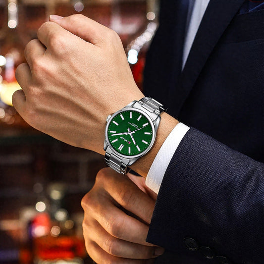 Ultra - Curren Acier Fond Vert – Le style solide et raffiné